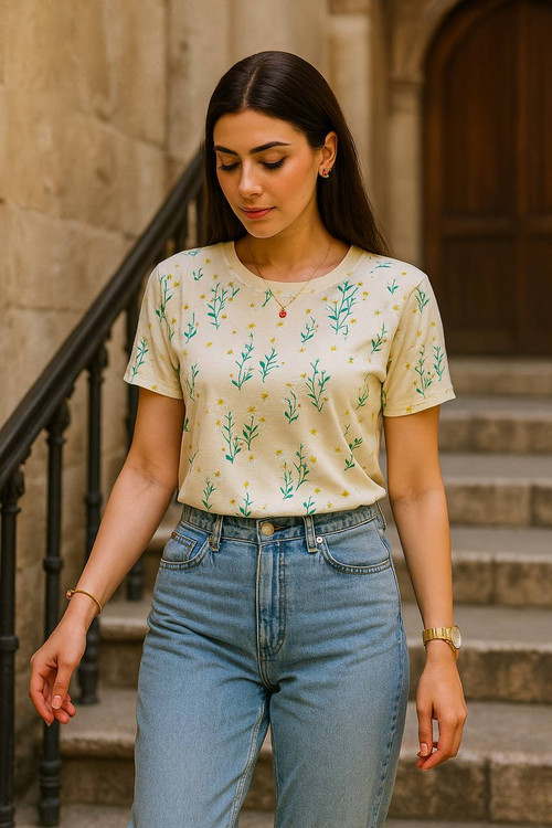 خرید تیشرت های وارداتی زنانه نخ پنبه لطیف و راحت