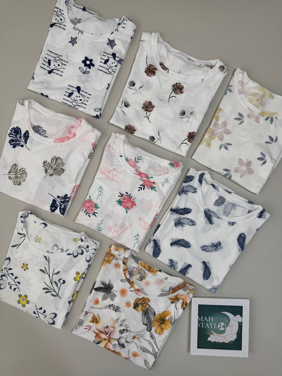 خرید تیشرت زنانه با طرحهای طبیعت؛ نخی، خنک، مناسب تابستان.