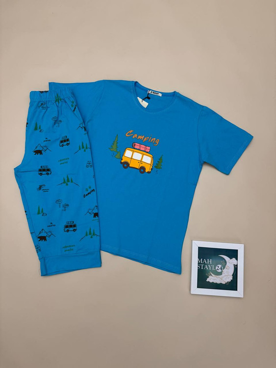 ست زنانه تیشرت و شلوار نخ پنبه اکلیلی