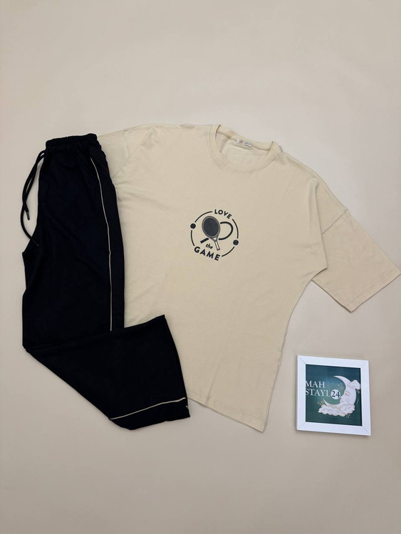 ست لانگ و شلوار بگ گلکسی پنبه با بالاترین کیفیت