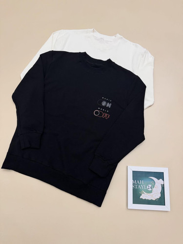 سوییشرت زنانه با چاپ موسیقی محور و پارچه نرم گلکسی پنبهای