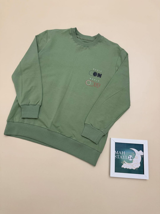 دورس زنانه گلکسی پنبه با چاپ MUSIC ON WORLD OFF