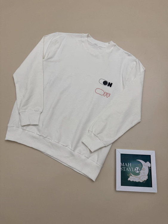 سوییشرت زنانه با چاپ گرافیکی و پارچه نرم گلکسی پنبه