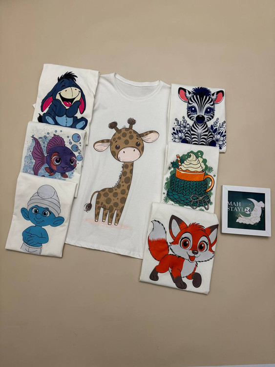 خرید تیشرت و شلوارک برمودا زنانه طرح فانتزی مناسب خانه