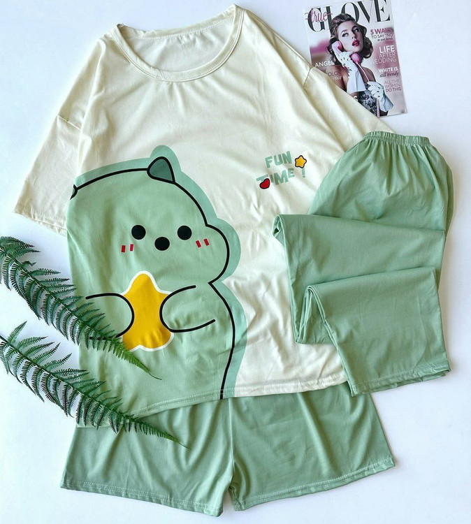 ست سه تیکه زنانه گیاهی وارداتی نرم و لطیف