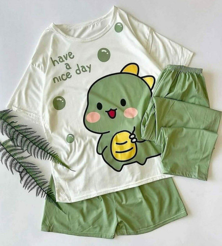 ست سه تیکه دایناسوری گیاهی وارداتی نرم و لطیف