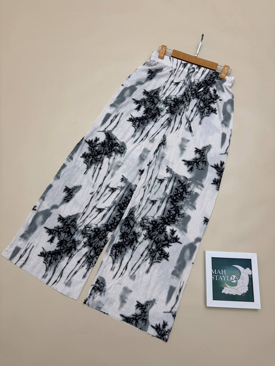 خرید شلوار کریشه زنان طرح طبیعت لطافت و وارداتی الهام گرفته از جنگل