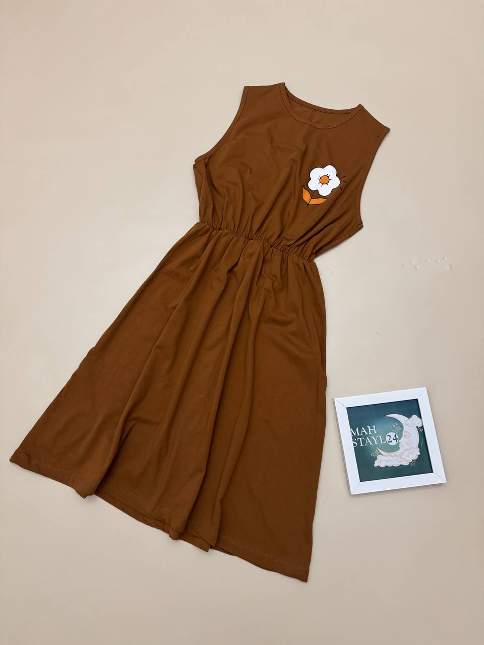 خرید سارافون نخی طرح گل دخترانه کمر کش