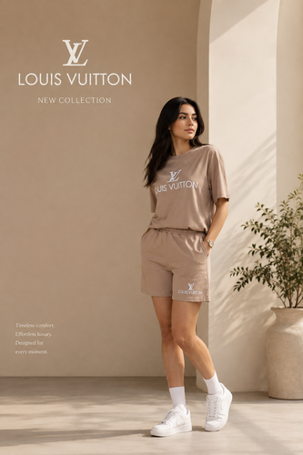 ست کراپ و شورتک زنانه Louis Vuitton | مناسب منزل، باشگاه و استایل روزمره