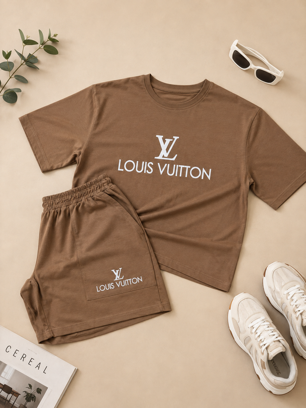 ست کراپ و شورتک زنانه Louis Vuitton | مناسب منزل، باشگاه و استایل روزمره