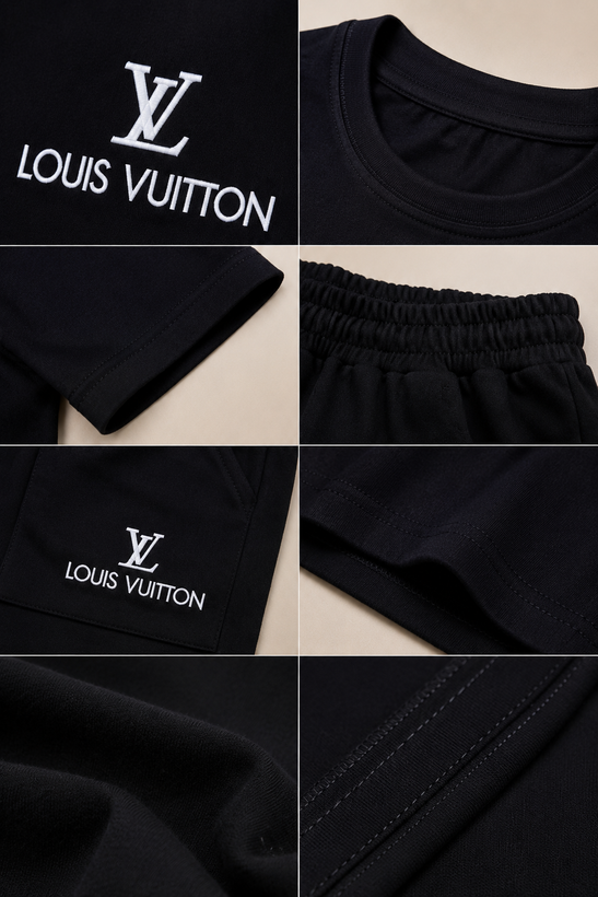 ست کراپ و شورتک زنانه Louis Vuitton | مناسب منزل، باشگاه و استایل روزمره